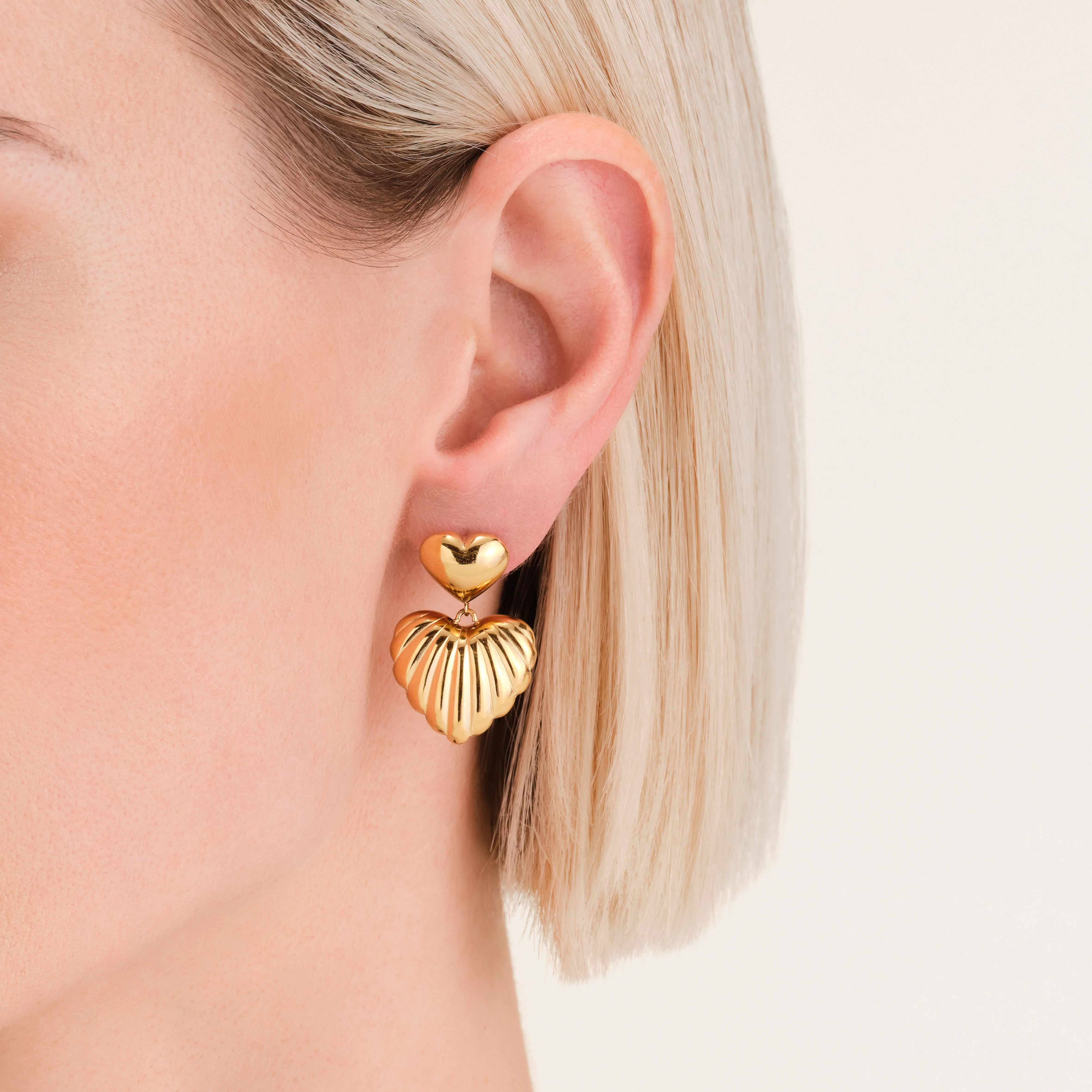 Double Heart Earrings - Image 2