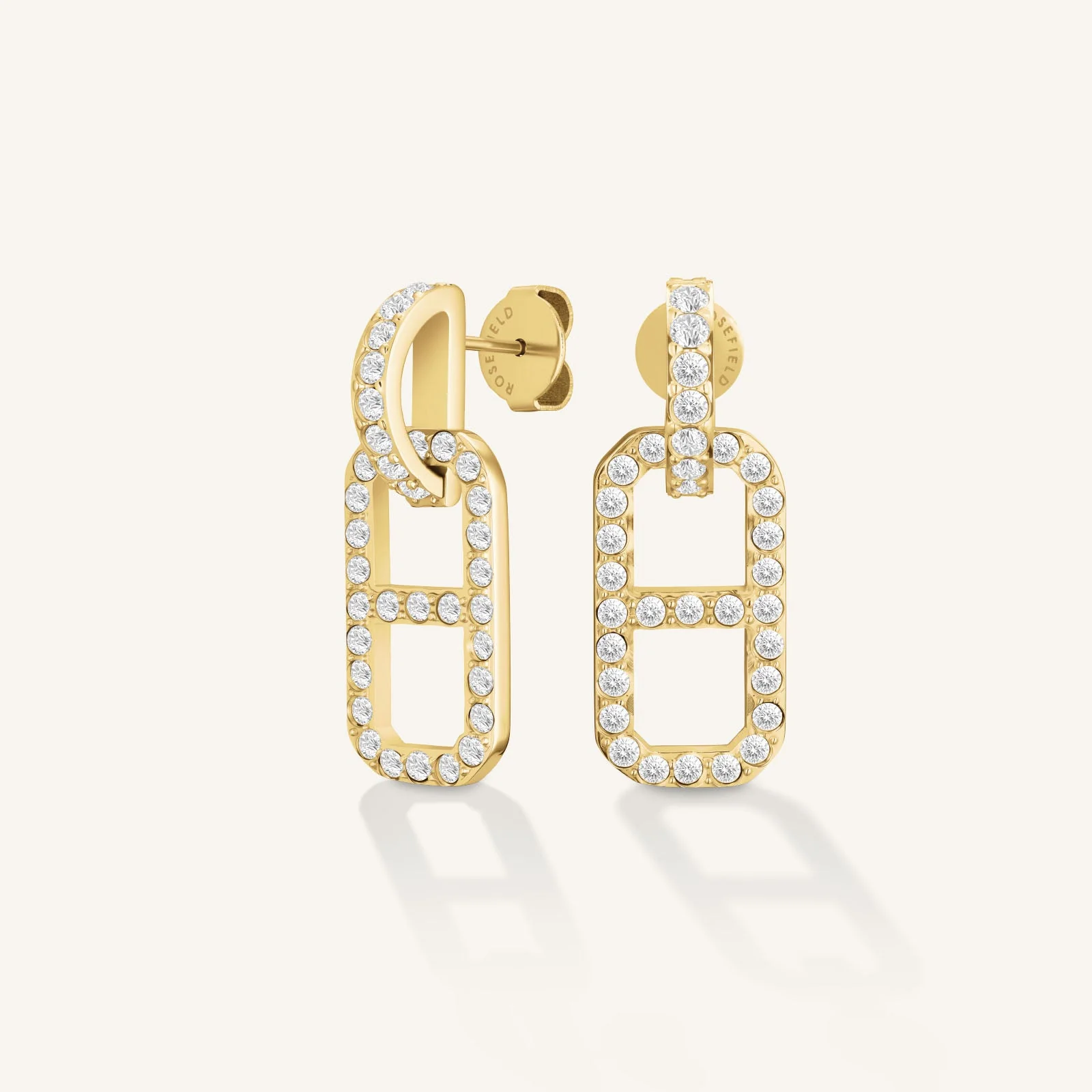 Crystal Octagon Earrings