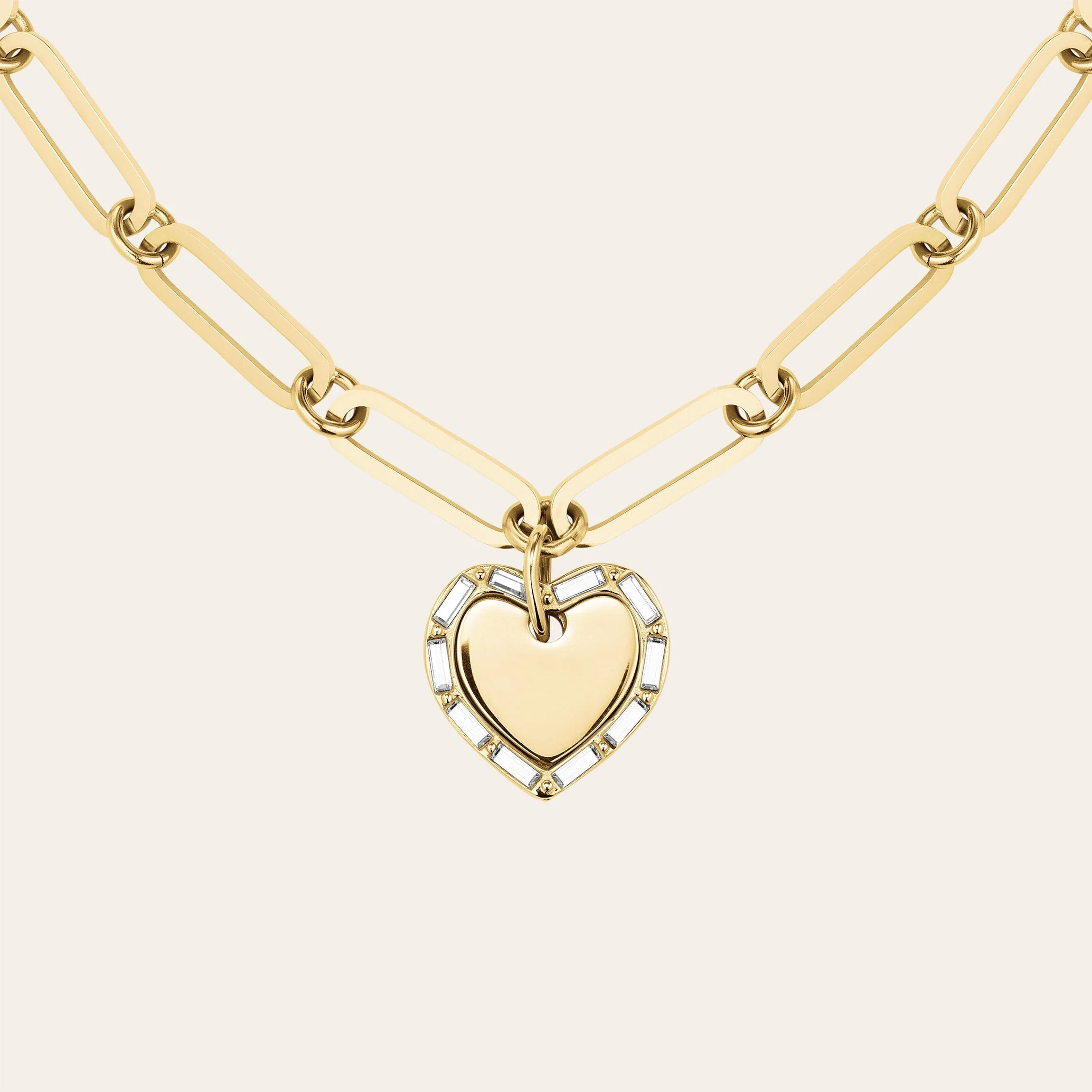 Heart Baguette Necklace