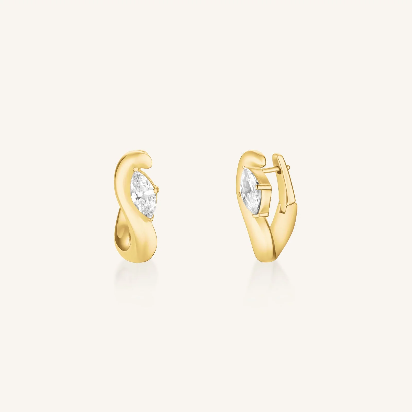 Marquise Wave Hoops