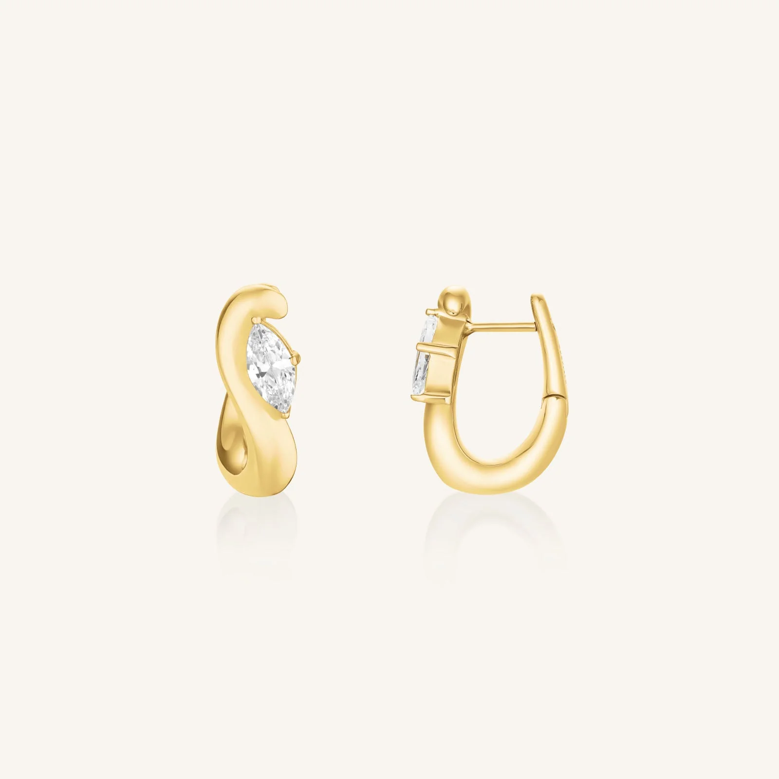 Marquise Wave Hoops - Image 3