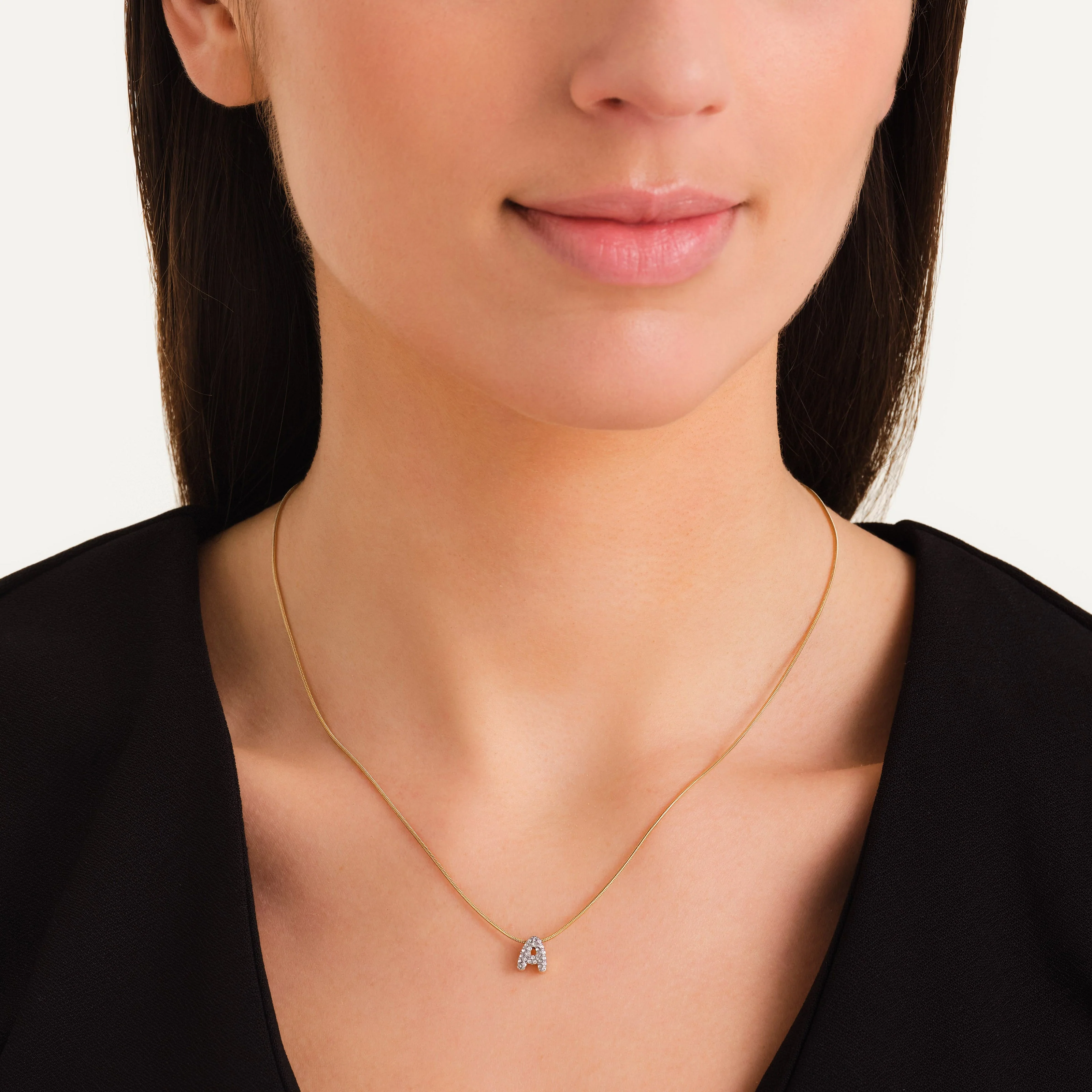 Crystal Letter A Necklace - Image 2