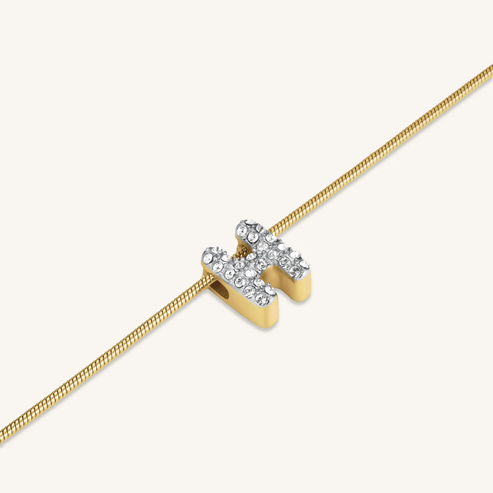 Crystal Letter H Necklace - Image 3