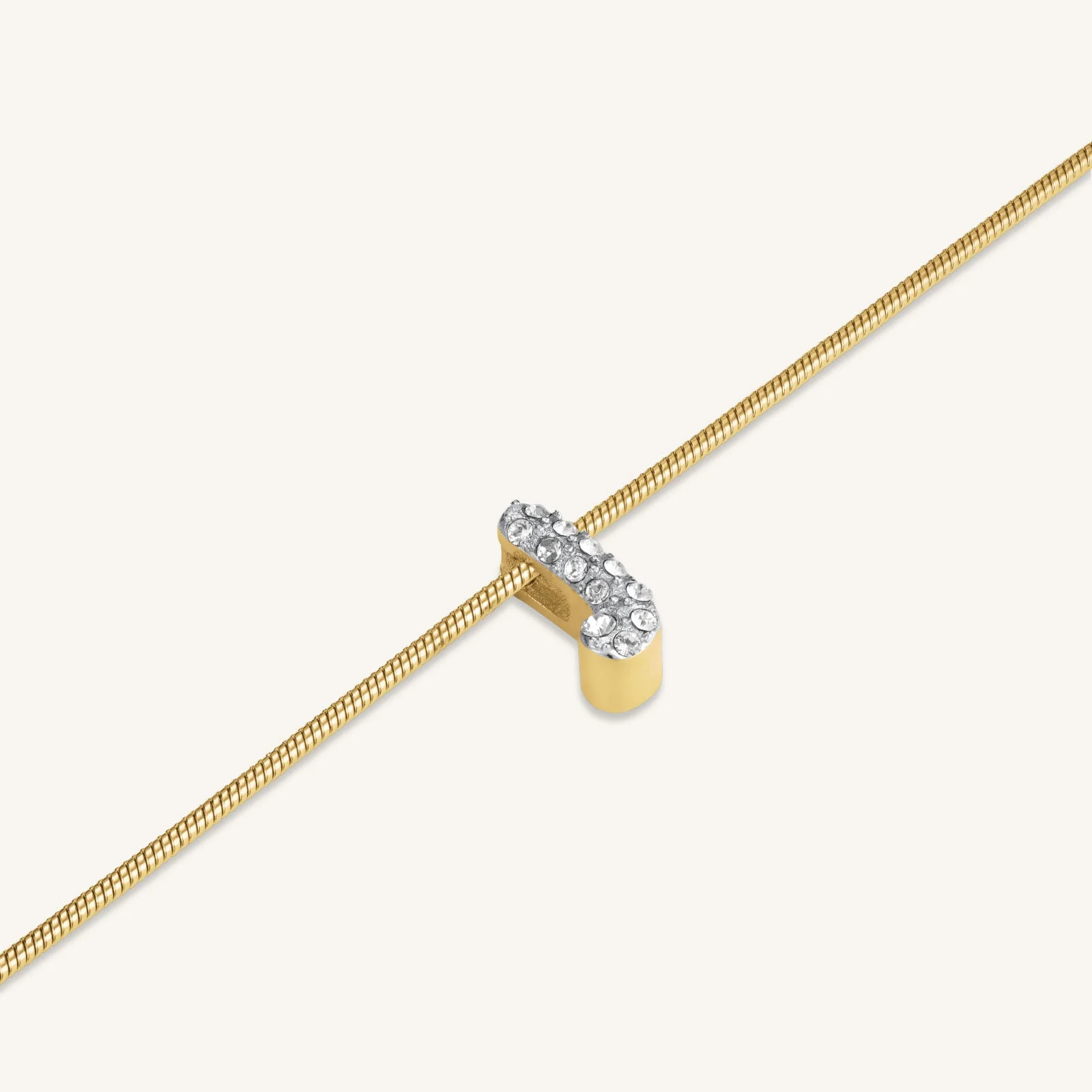 Crystal Letter J Necklace - Image 3