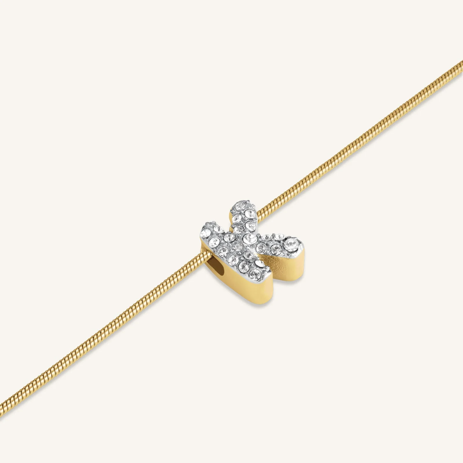 Crystal Letter K Necklace - Image 3
