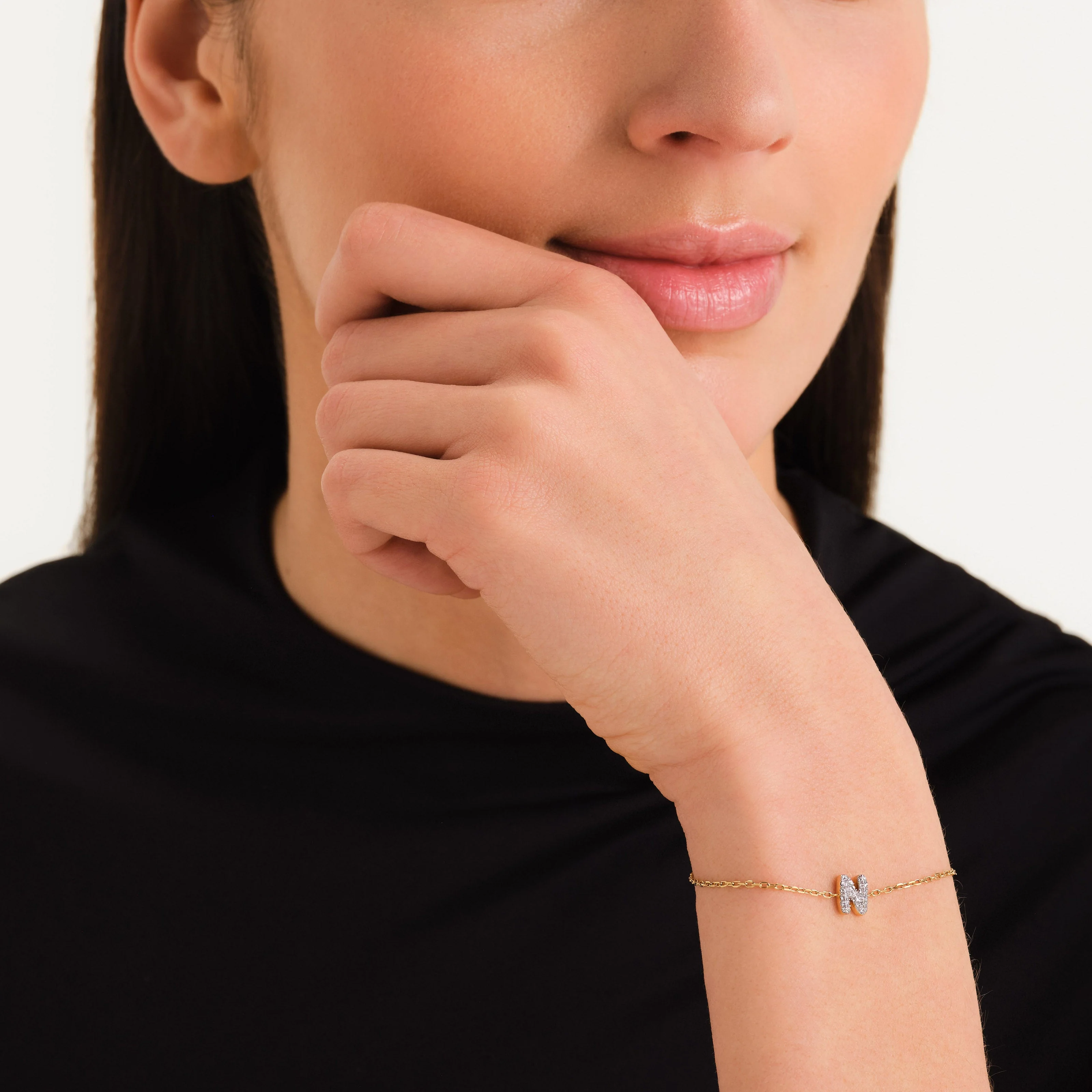 Crystal Letter N Bracelet - Image 2