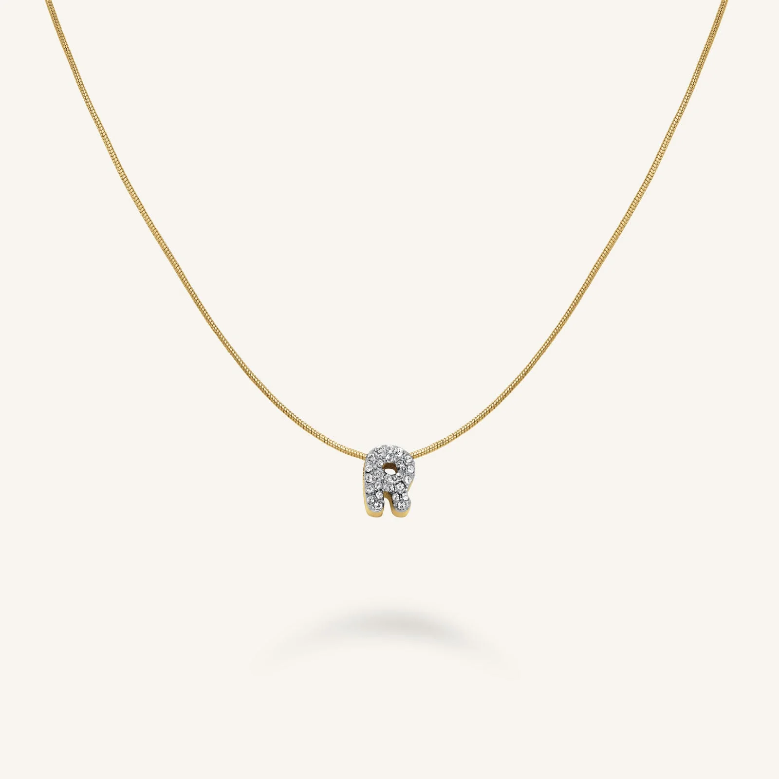 Crystal Letter R Necklace