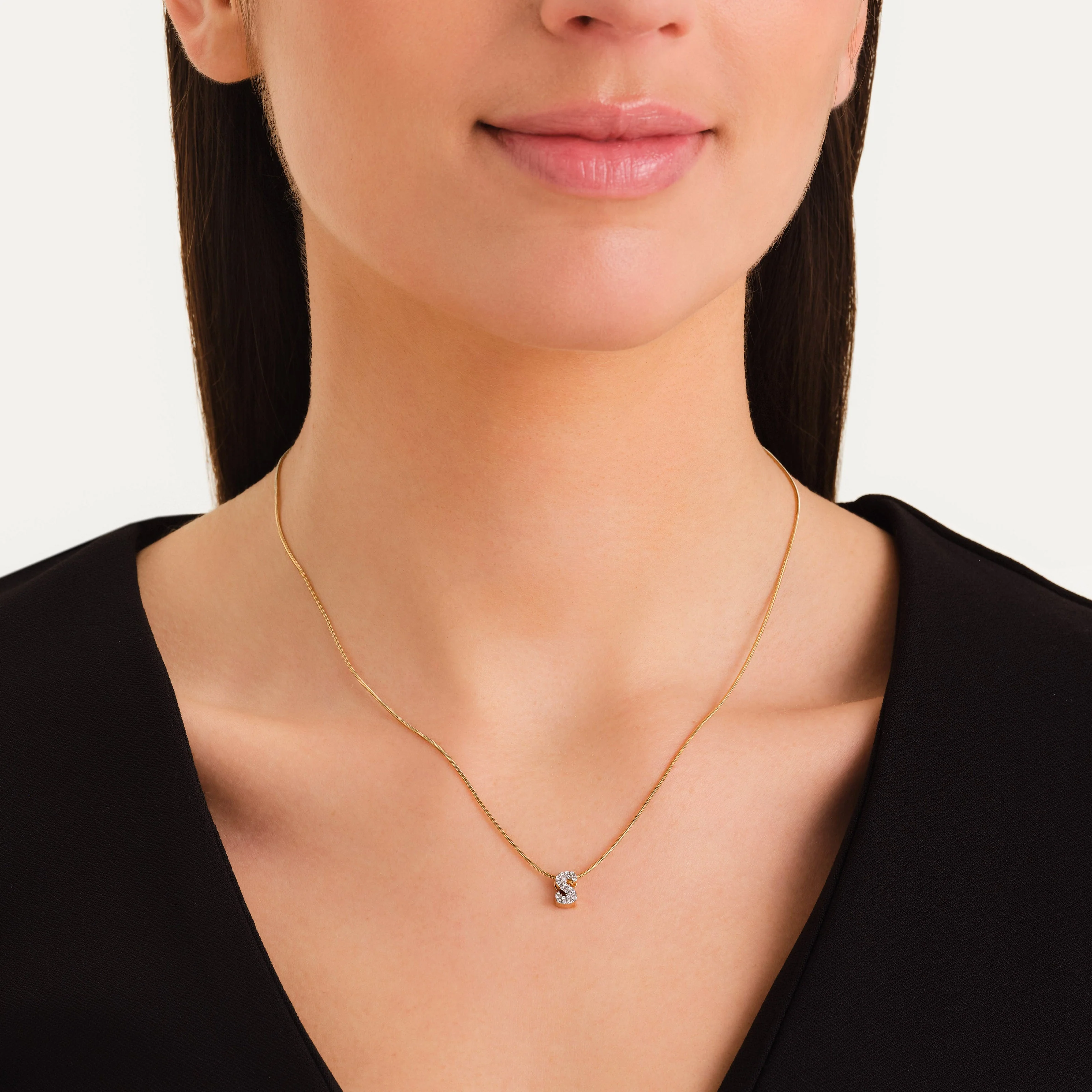 Crystal Letter S Necklace - Image 2