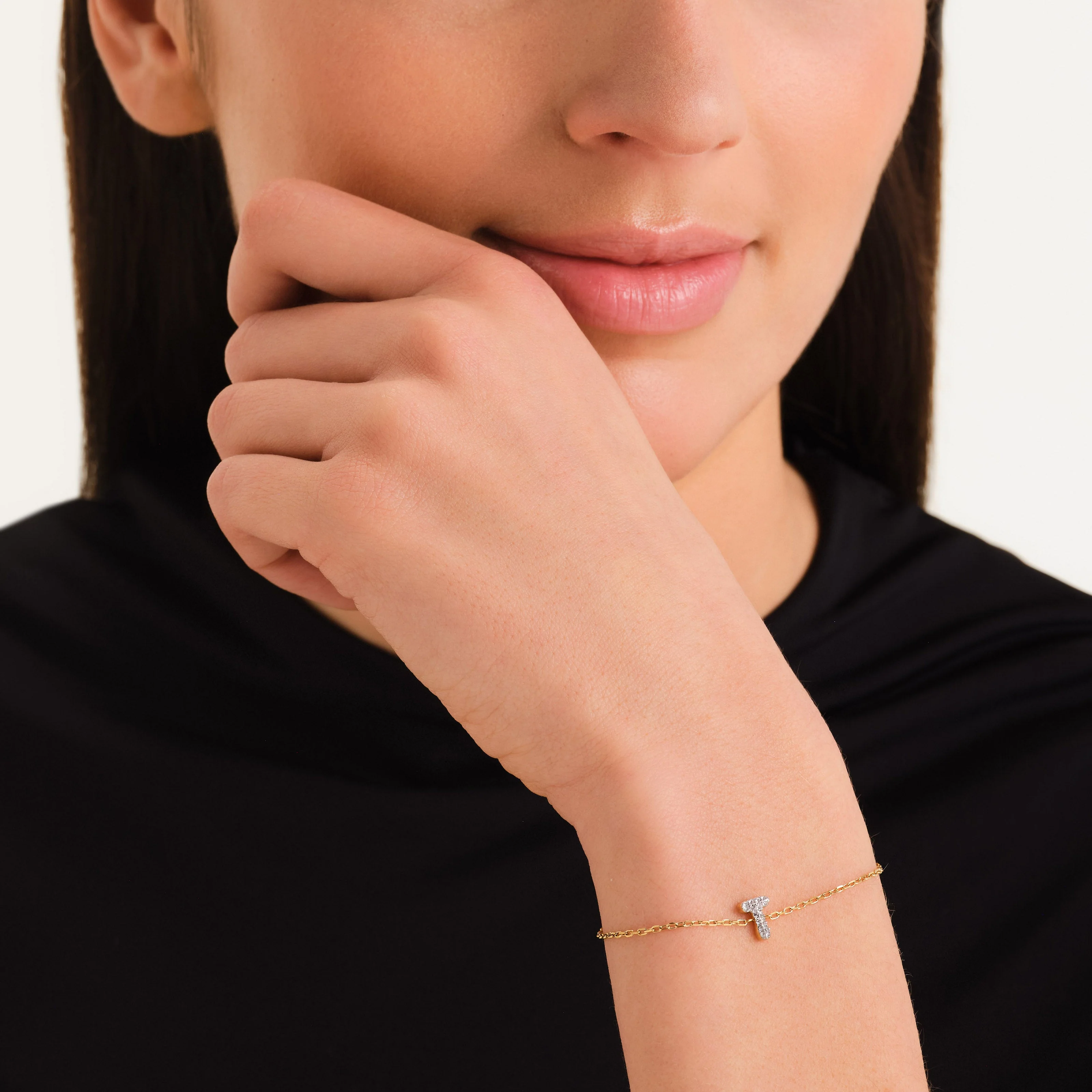 Crystal Letter T Bracelet - Image 2
