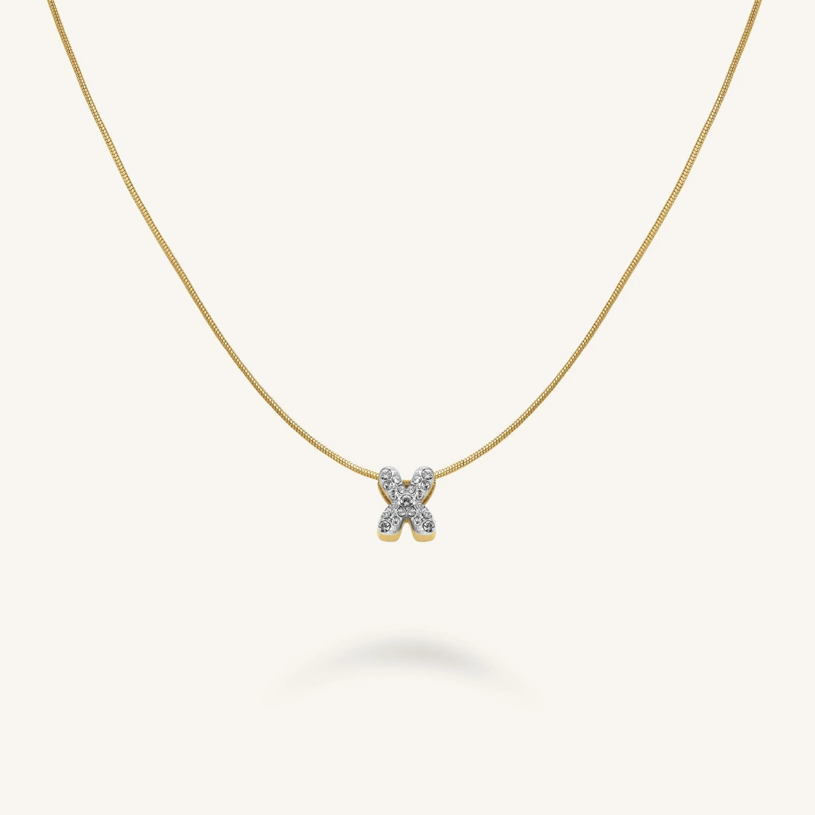 Crystal Letter X Necklace