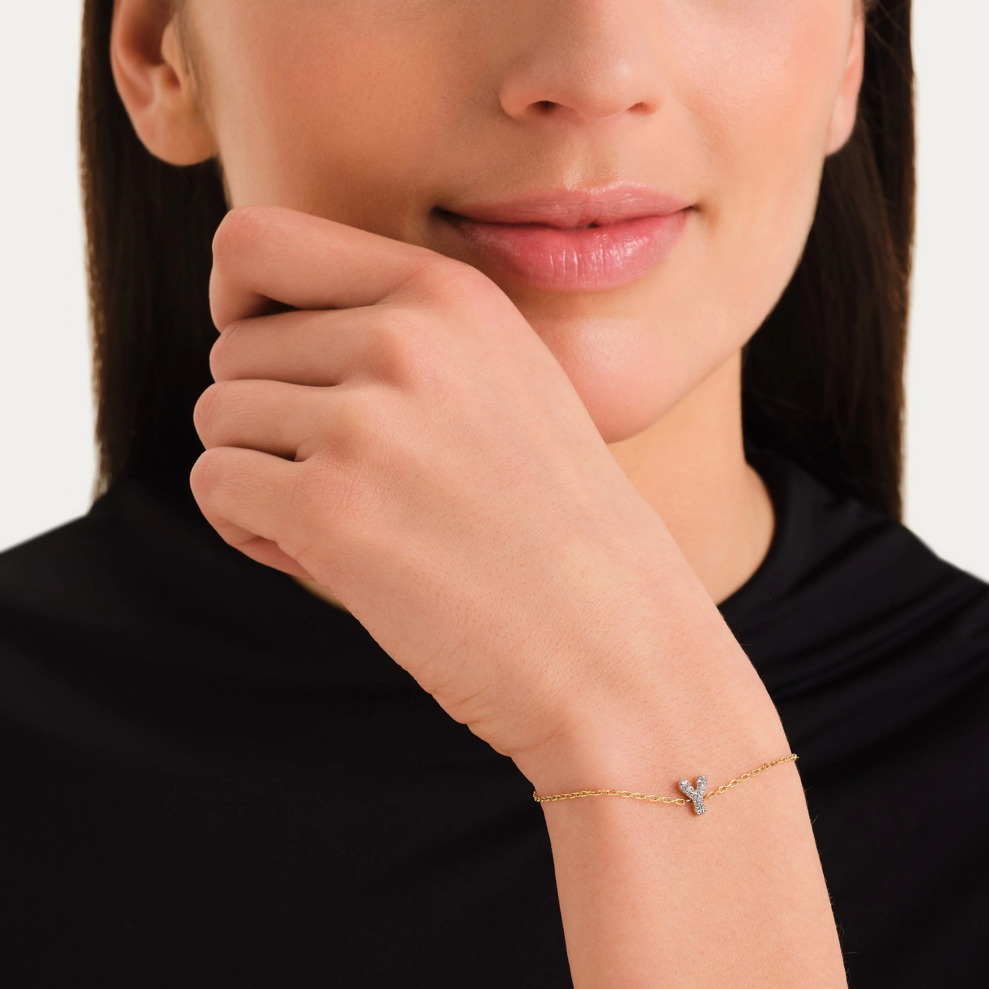Crystal Letter Y Bracelet - Image 2