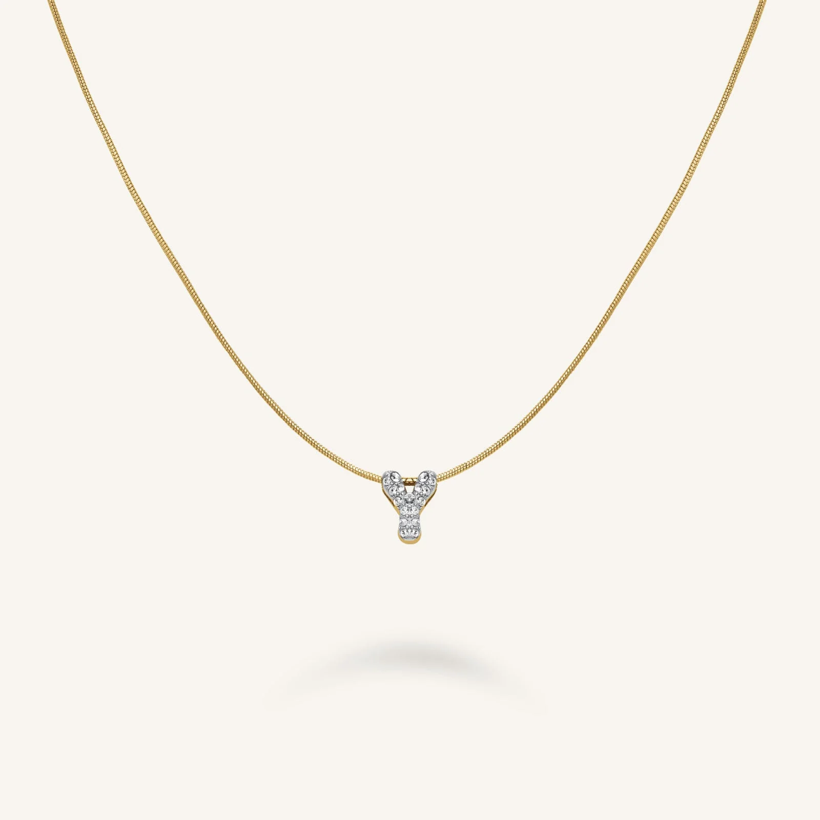 Crystal Letter Y Necklace