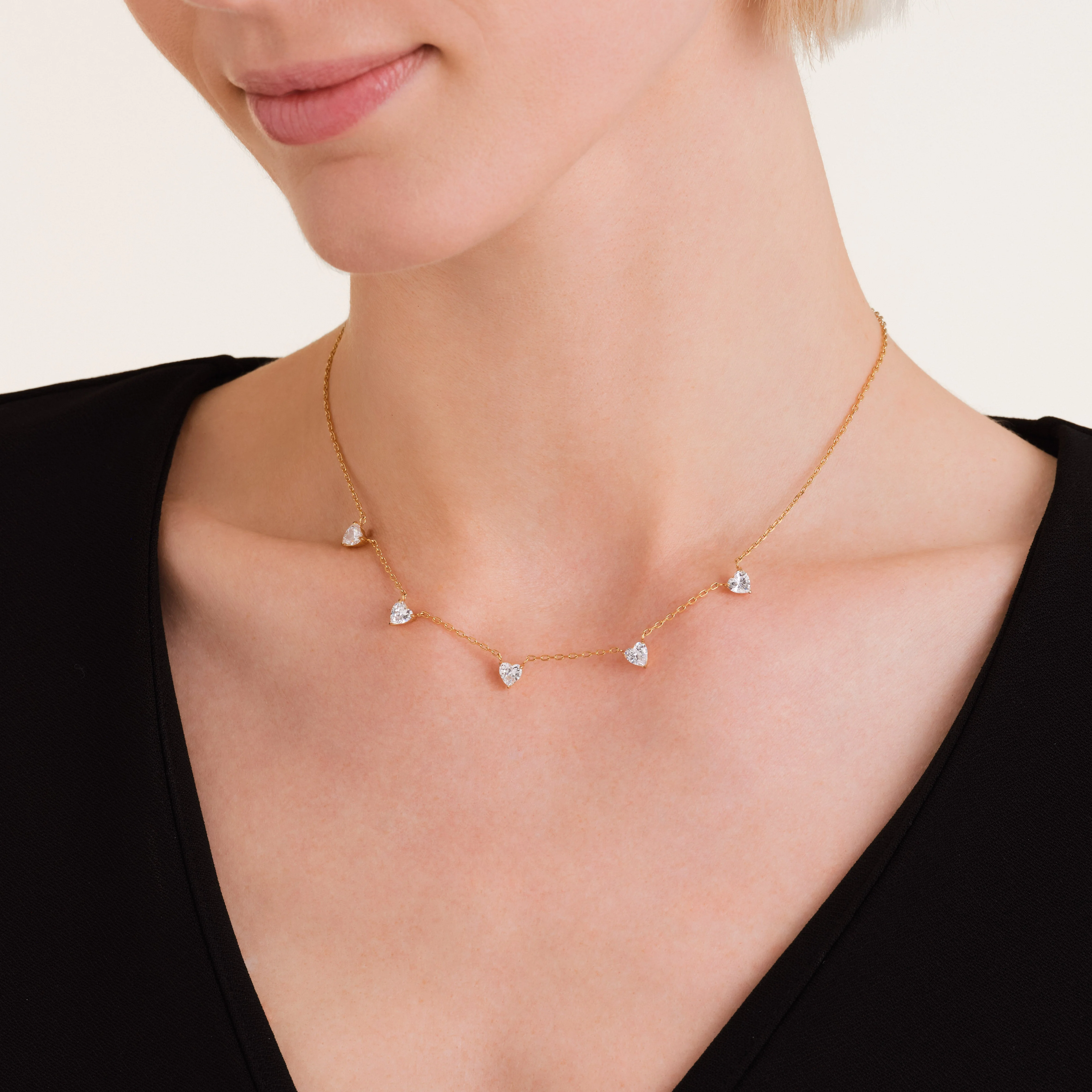 Row Hearts Necklace - Image 2