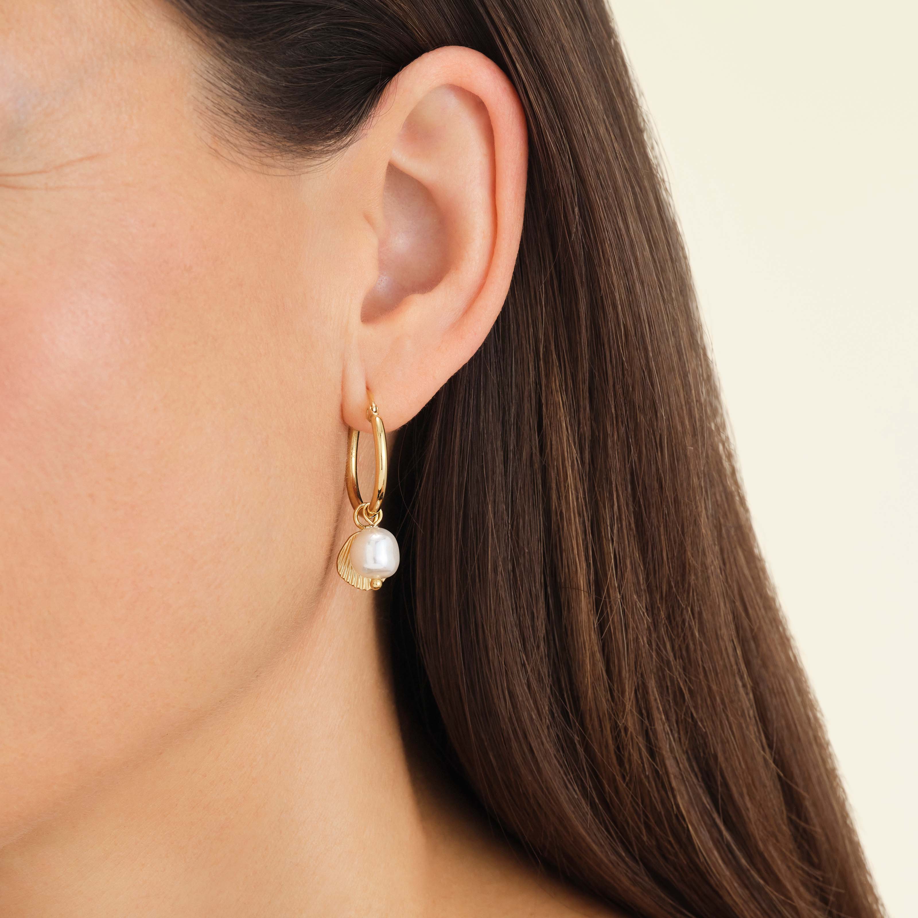 Shell and pearl hoops - Image 3