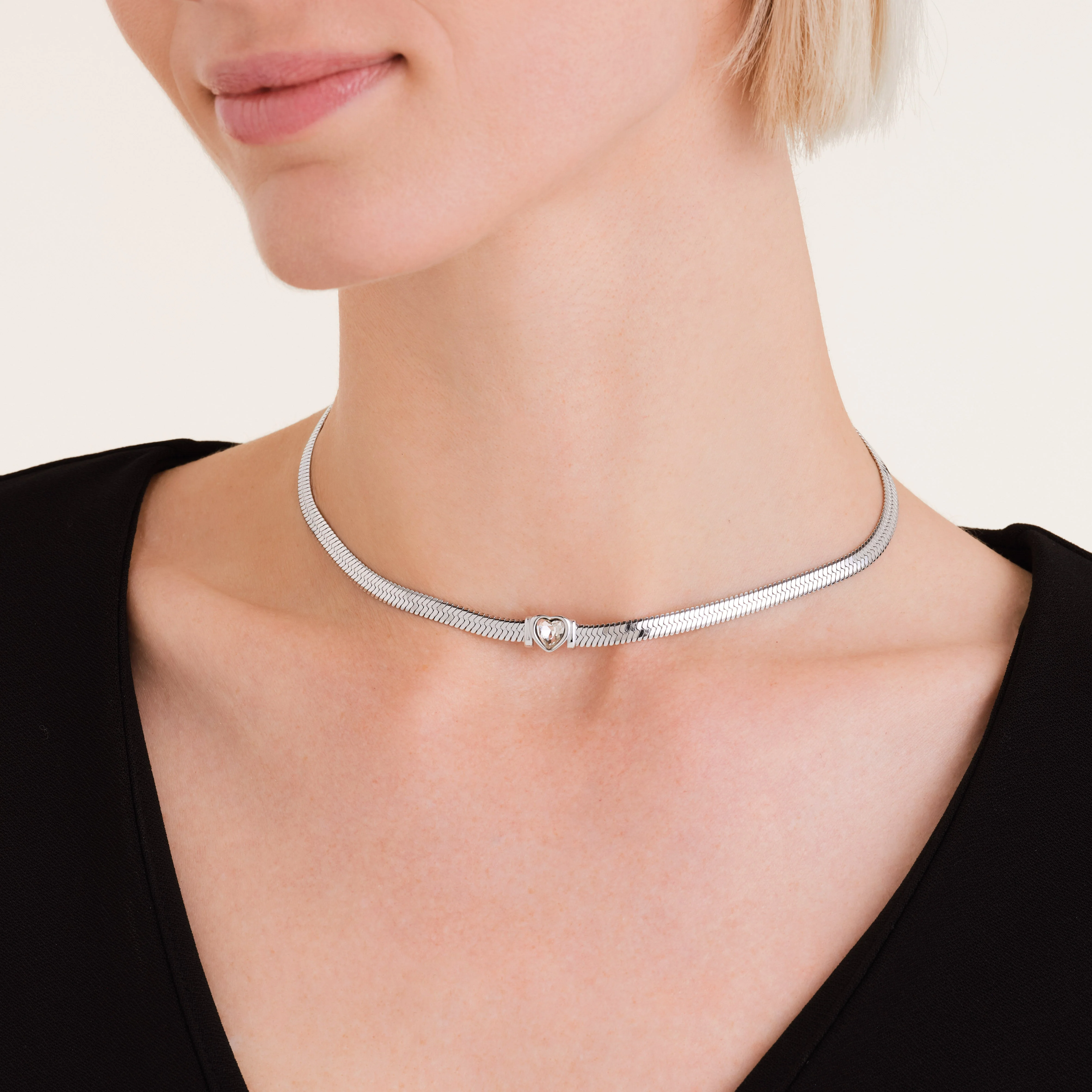 Snake Heart Choker Silver - Image 2