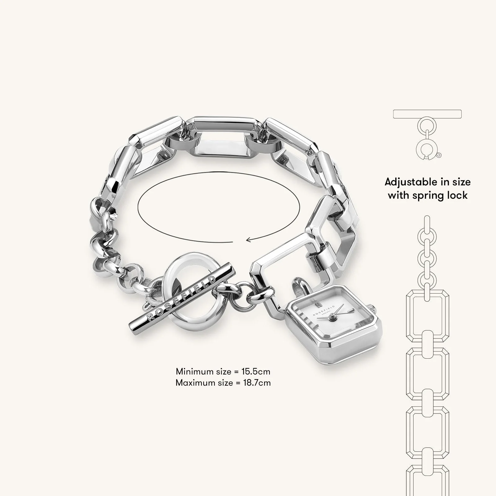 Octagon Chain Silver- Engraved - Image 3