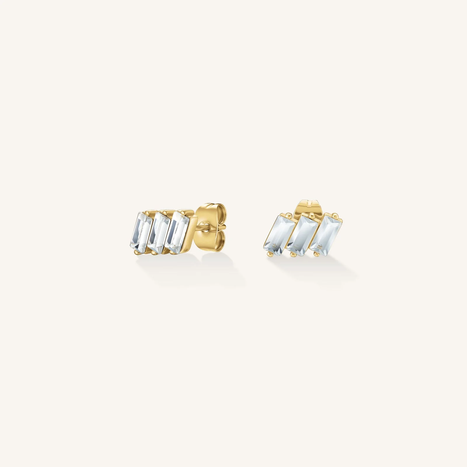 Triple Baguette Studs