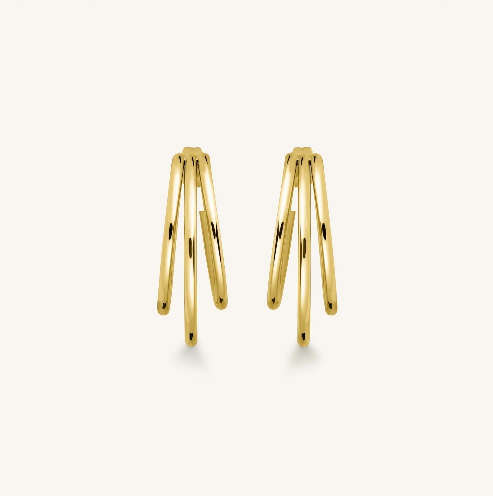 Triple Hoop Gold - Image 4